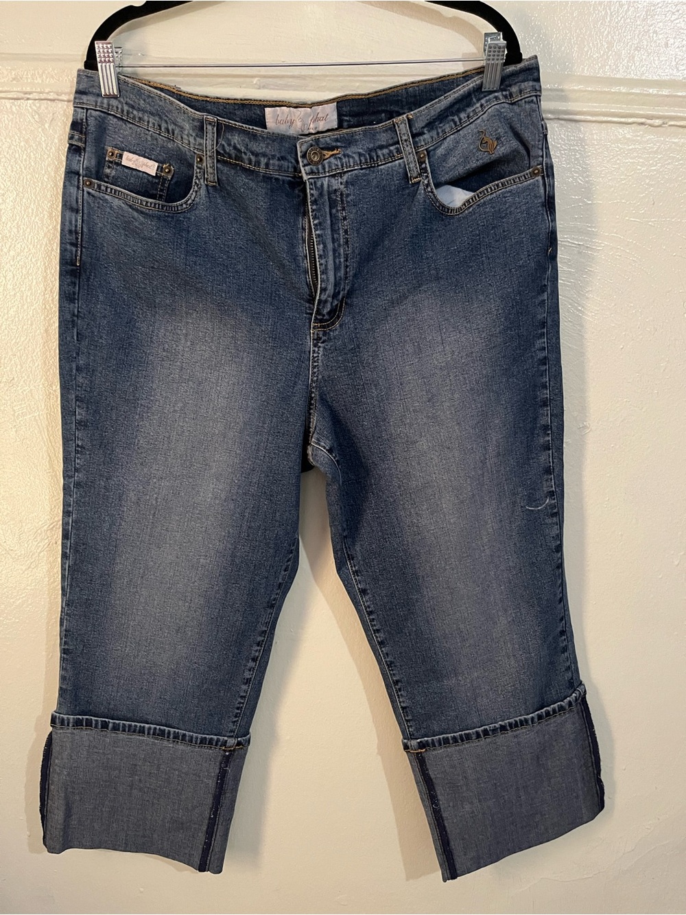 Vintage Y2K Baby Phat Dark Blue Cropped Cuffed Jeans